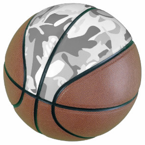 Winter Snow Gray Camouflage, Military, Army Basketball