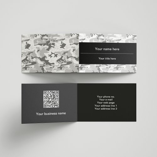 Winter Snow Gray Camouflage Military Army Business Card