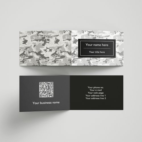 Winter Snow Gray Camouflage Military Army Business Card