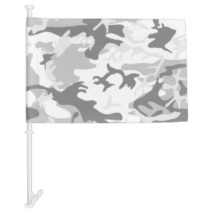 Winter Snow Gray Camouflage, Military, Army Car Flag