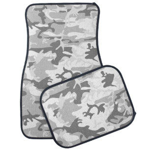 Winter Snow Gray Camouflage, Military, Army Car Floor Mat
