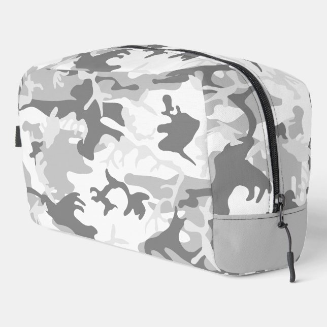 Winter Snow Gray Camouflage, Military, Army Dopp Kit (Right Corner)