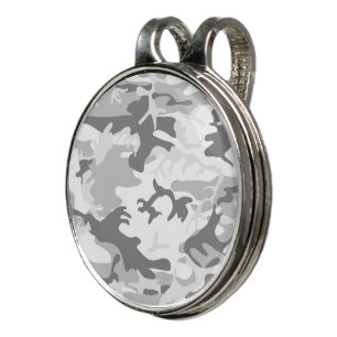 Winter Snow Gray Camouflage, Military, Army Golf Hat Clip