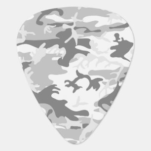 Winter Snow Gray Camouflage, Military, Army Guitar Pick