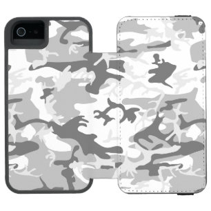 Winter Snow Gray Camouflage, Military, Army iPhone SE/5/5s Wallet Case