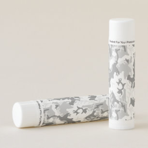 Winter Snow Gray Camouflage, Military, Army Lip Balm
