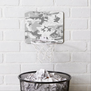 Winter Snow Gray Camouflage, Military, Army Mini Basketball Hoop