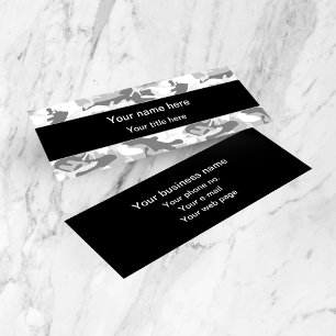 Winter Snow Gray Camouflage, Military, Army Mini Business Card