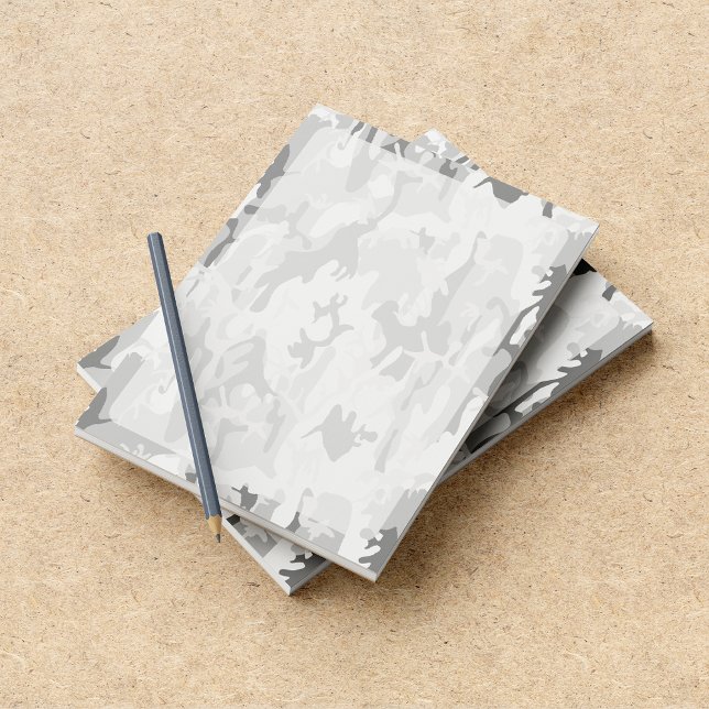 Winter Snow Gray Camouflage, Military, Army Notepad (Creator Uploaded)