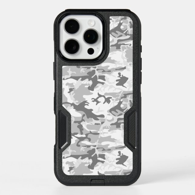 Winter Snow Gray Camouflage, Military, Army Otterbox iPhone Case (Back)