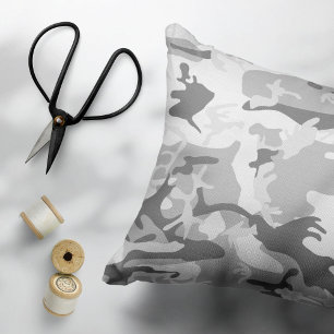 Winter Snow Gray Camouflage, Military, Army Pet Bed