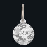 Winter Snow Gray Camouflage, Military, Army Pet ID Tag<br><div class="desc">Elegant,  stylish and sophisticated winter snow camouflage pattern in gray and white color. Modern and trendy gift,  perfect for the military lover in your life.</div>