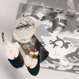 Winter Snow Gray Camouflage, Military, Army Placemat