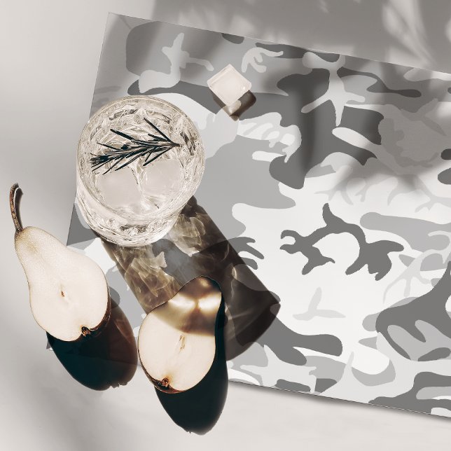 Winter Snow Gray Camouflage, Military, Army Placemat (Creator Uploaded)