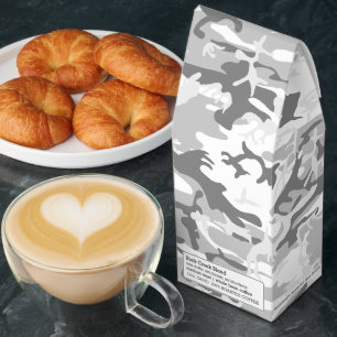 Winter Snow Gray Camouflage, Military, Army Roasted Coffee