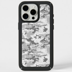 Winter Snow Gray Camouflage, Military, Army iPhone 15 Pro Max Case