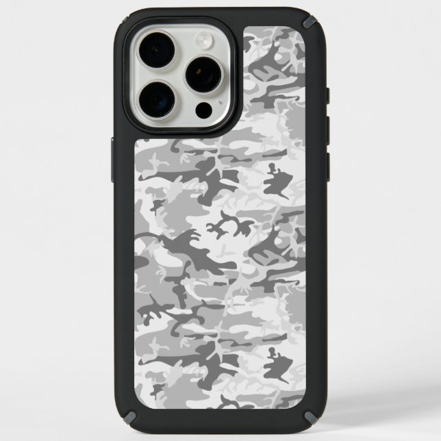 Winter Snow Gray Camouflage, Military, Army Speck iPhone Case (Front)