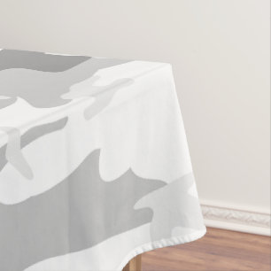 Winter Snow Gray Camouflage, Military, Army Tablecloth