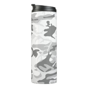 Winter Snow Gray Camouflage, Military, Army Thermal Tumbler