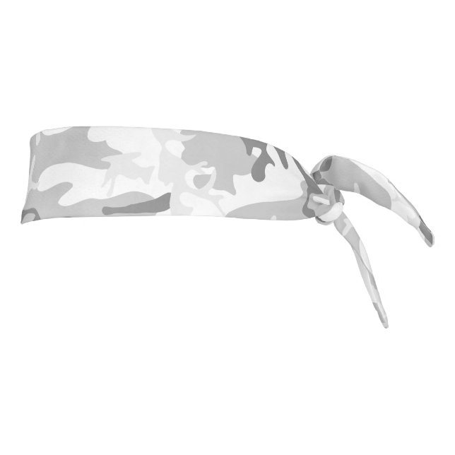 Winter Snow Gray Camouflage, Military, Army Tie Headband (Rotate 90)