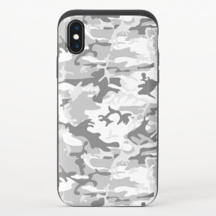 Winter Snow Gray Camouflage, Military, Army iPhone XS Slider Case