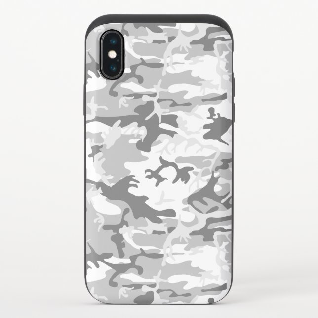 Winter Snow Gray Camouflage, Military, Army Uncommon iPhone Case (Back)