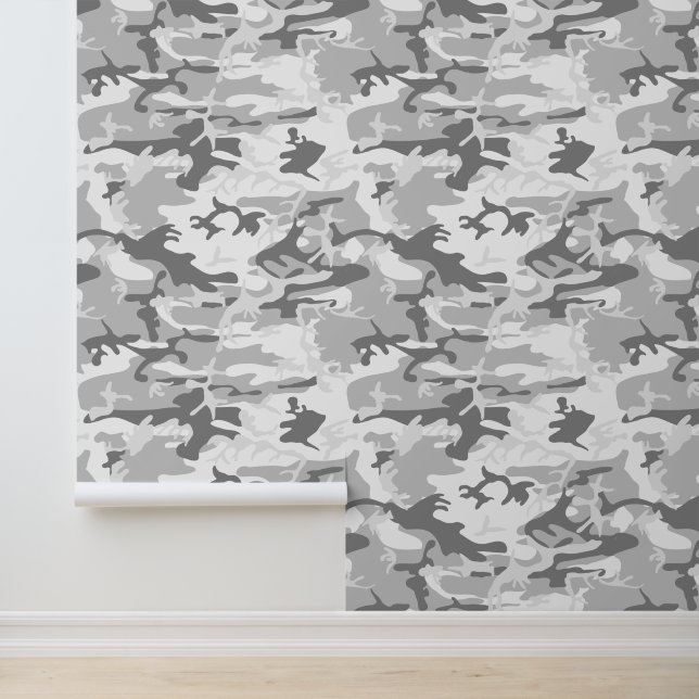 Winter Snow Gray Camouflage, Military, Army Wallpaper (Application)