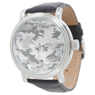 Winter Snow Gray Camouflage, Military, Army Watch