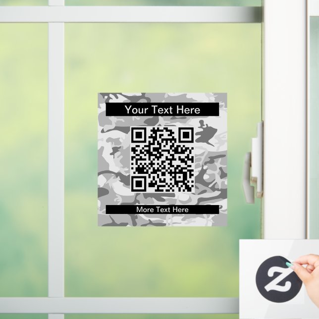 Winter Snow Gray Camouflage, Military, Army Window Cling (Home)