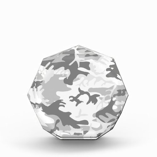 Winter Snow Gray Camouflage Pattern Military Army Acrylic Award