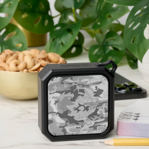 Winter Snow Gray Camouflage Pattern Military Army Bluetooth Speaker