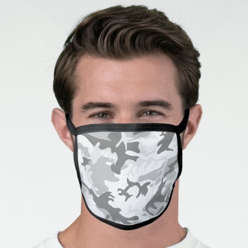 Winter Snow Gray Camouflage Pattern Military Army Face Mask