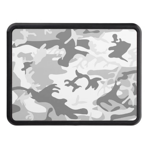 Winter Snow Gray Camouflage Pattern Military Army Hitch Cover
