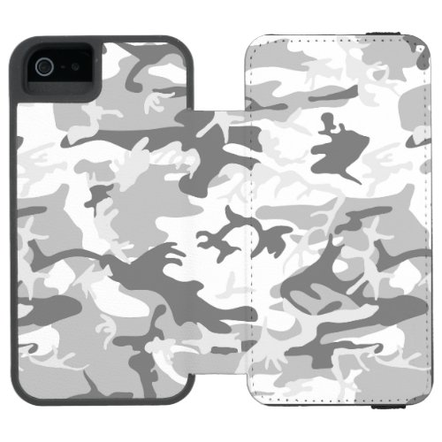 Winter Snow Gray Camouflage Pattern Military Army iPhone SE55s Wallet Case