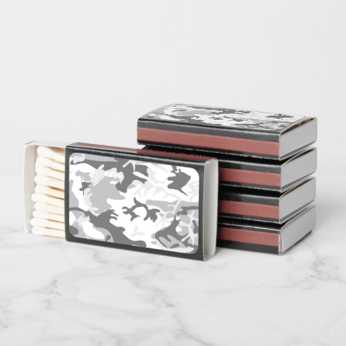 Winter Snow Gray Camouflage Pattern Military Army Matchboxes
