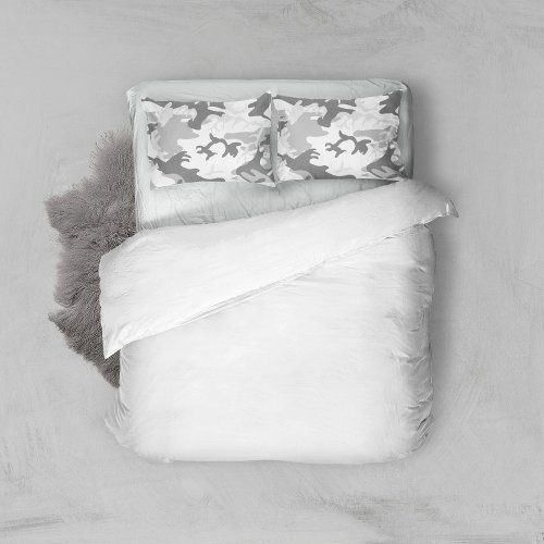 Winter Snow Gray Camouflage Pattern Military Army Pillow Case