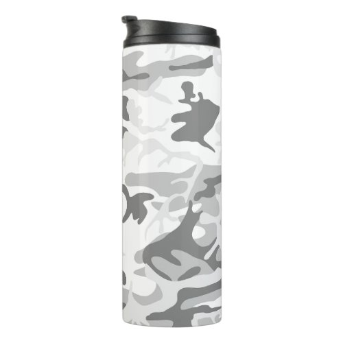Winter Snow Gray Camouflage Pattern Military Army Thermal Tumbler