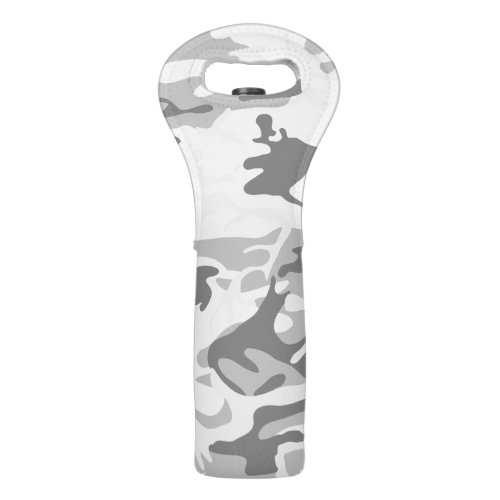Winter Snow Gray Camouflage Pattern Military Army Wine Bag