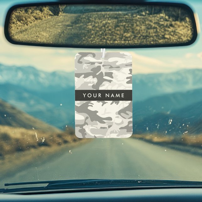 Winter Snow Gray Camouflage Your name Personalize Air Freshener (Creator Uploaded)