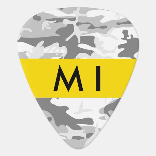 Winter Snow Gray Camouflage Your name Personalize Guitar Pick