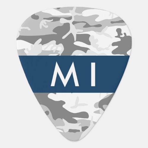 Winter Snow Gray Camouflage Your name Personalize Guitar Pick