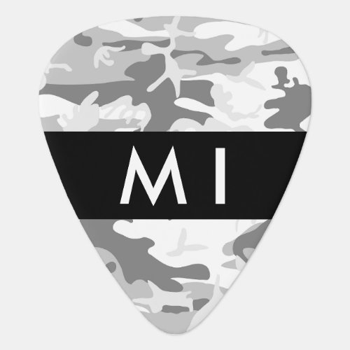 Winter Snow Gray Camouflage Your name Personalize Guitar Pick