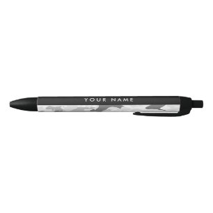 Winter Snow Gray Camouflage Your name Personalize Pen