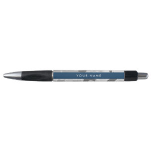 Winter Snow Gray Camouflage Your name Personalize Pen