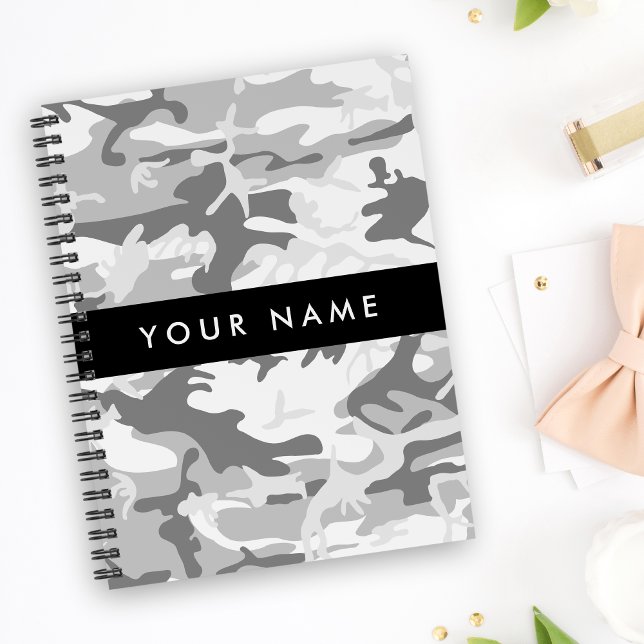 Winter Snow Gray Camouflage Your name Personalize Planner (Creator Uploaded)