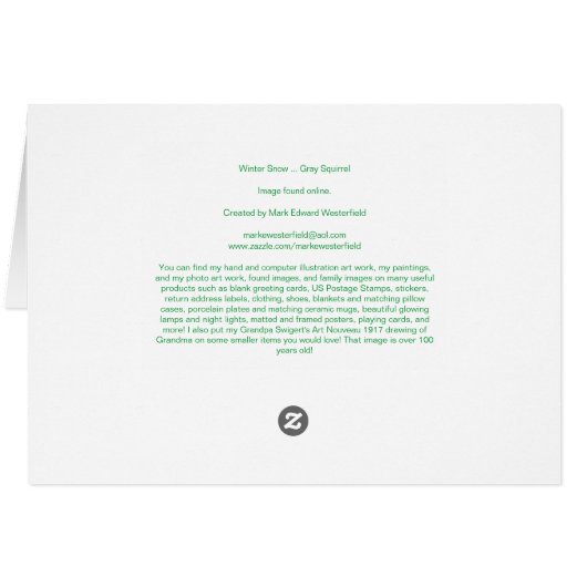 Winter Snow ... Gray (Grey) Squirrel (Back Horizontal)