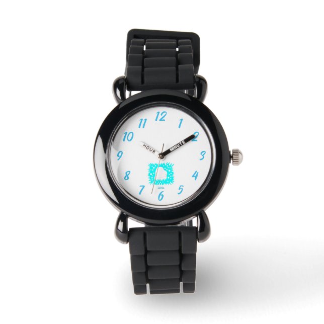 Winter Snow Heart Kids Silver Glitter Watch (Front)
