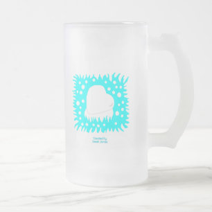 Winter Snow Heart Large Frosted Glass Mug