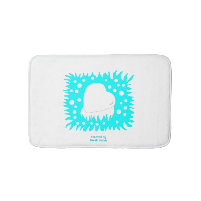 Winter Snow Heart Small Bath Mat (Front)