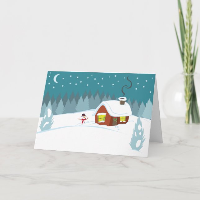 Winter Snow Holiday Card (Front)